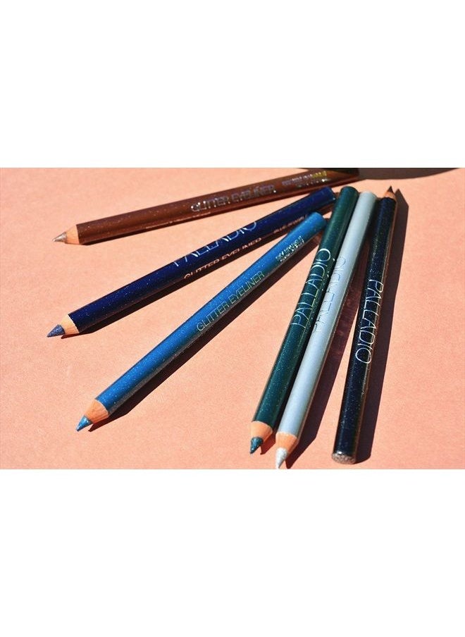 PALLADIO - Glitter Eyeliner Pencil Longlasting Creamy Cosmetic Pencil Shimmer Eye Liner Buttery Smooth Tip Professional Makeup Glittery Pencil Sharpenable, Brown Sparkle - Image 1
