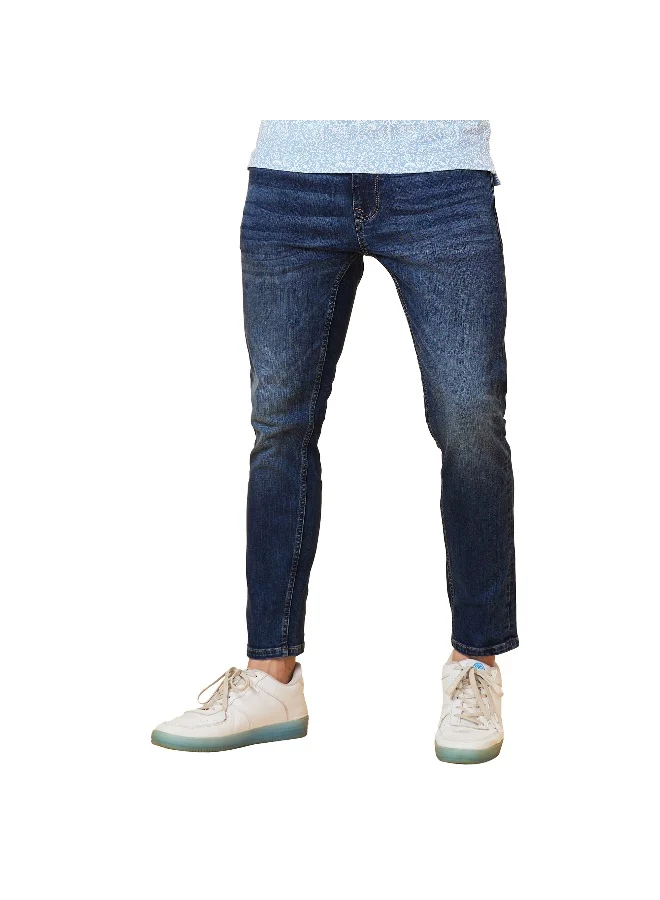 بيينغ هيومان Mens Mid Tone Cropped Fit Denims