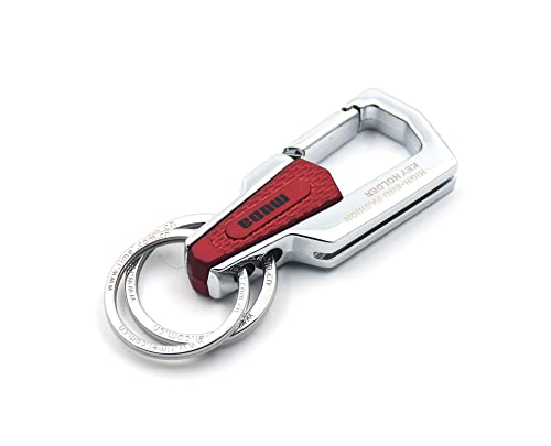 Omuda Stylish Hook Locking Silver Metal Carabiner Double Ring Hook Metal Key Chain for Men & Women - Image 3