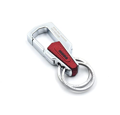 Omuda Stylish Hook Locking Silver Metal Carabiner Double Ring Hook Metal Key Chain for Men & Women - Image 2