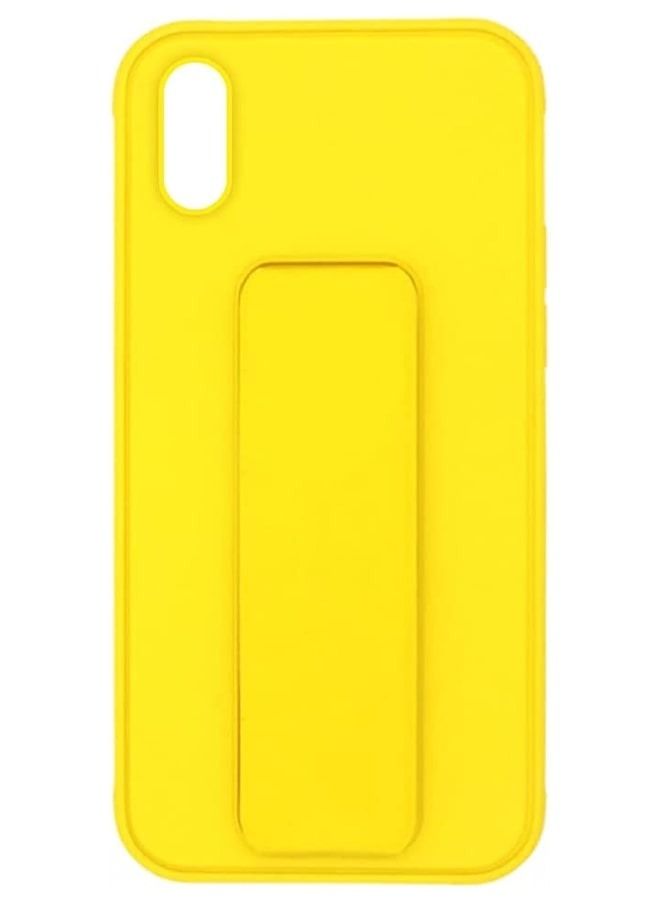 Zolo Finger Grip Holder and standing cover with Car Magnetic Multi-function Shockproof Protective Case Cover For iPhone Xs Max Yellow - Image 2