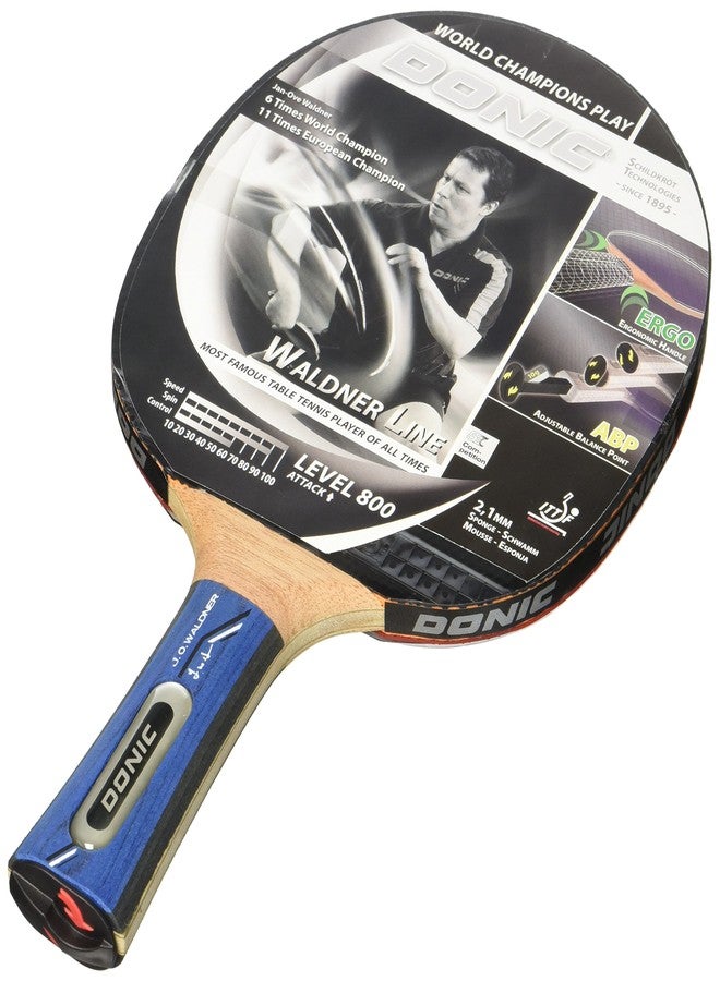 DONIC Waldner 800 Table Tennis Racket ( Black-Brown, 87 grams, All-rounder Wood) (754881SB) - Image 1
