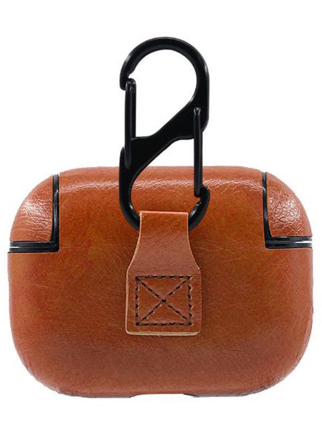 Protective Charging Case Cover With Buckle For Apple AirPods Pro Light Brown - Image 2