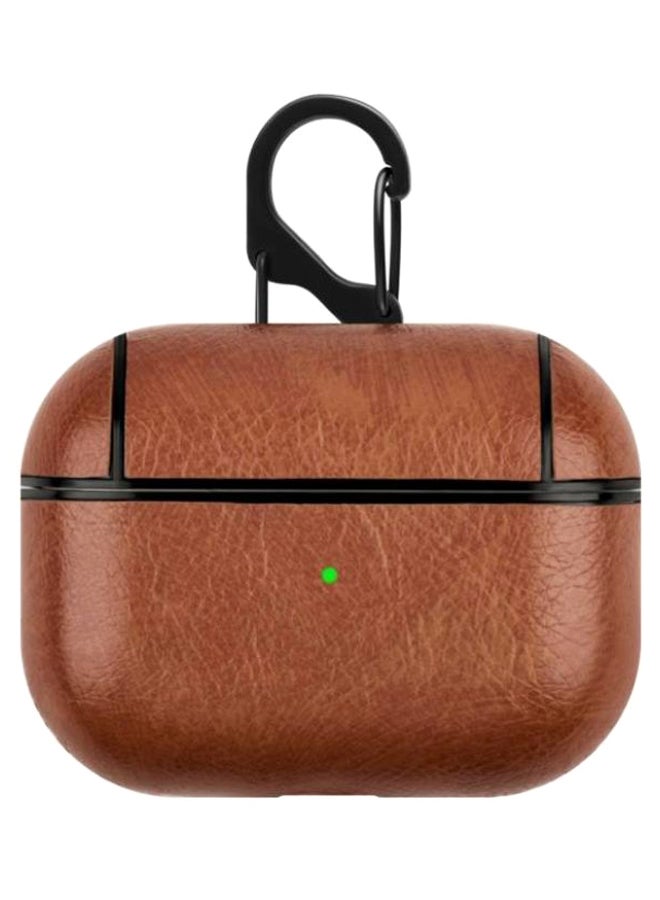 Protective Charging Case Cover With Buckle For Apple AirPods Pro Light Brown - Image 1