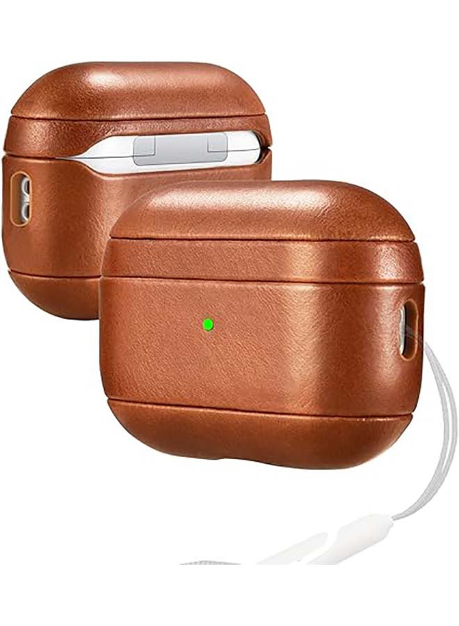 Protective Charging Case Cover With Buckle For Apple AirPods Pro Light Brown - Image 4