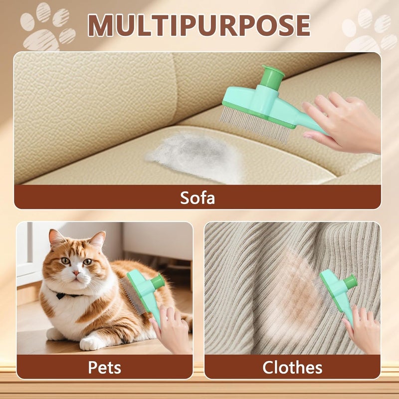SHOPVILLA Self Clean Dog Comb, Dog Brush for Grooming, Flea Comb Pet Cat Dog Lice Comb Nit Remover Grooming Brush Tools to Treatment & Remove Fleas, Mites, Ticks, Dandruff Flakes - Stainless Steel - Image 2