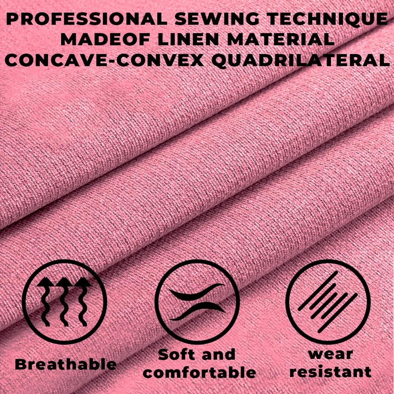 Partsable 2PCS Linen Car Seat Covers Front Seats,Breathable Cloth Fabric Car Seat Protector - Universal Cloth Seat Covers Fit for Cars, Vans, SUVs, Trucks and for All Seasons - Pink - Image 5