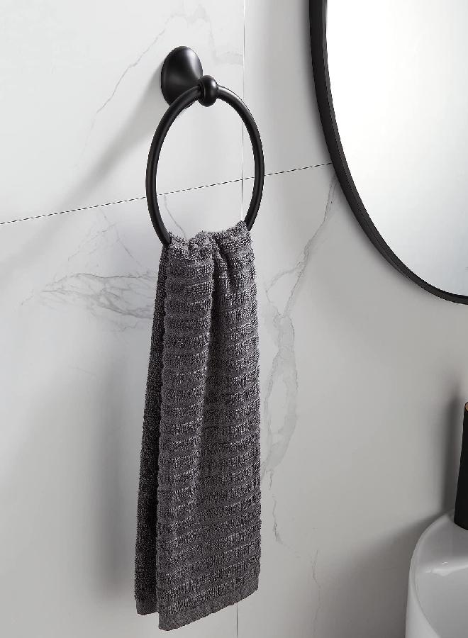 BGL BGL Towel Ring Matte Black Matal Wall Mount for Bathroom 2 Pack Classic Style - Image 2