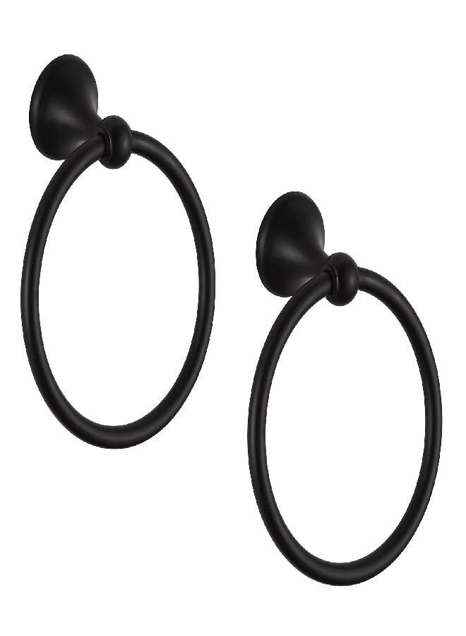 BGL BGL Towel Ring Matte Black Matal Wall Mount for Bathroom 2 Pack Classic Style - Image 1