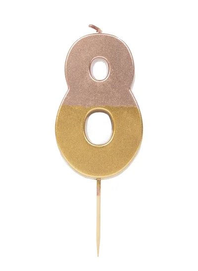 توكينج تيبلز Talking Tables 8 Number Birthday Candles, Rose Gold Number Candle, Candle for Birthday Cake Topper, Anniversary Cake Number Candle. Candle stick for special occasions such as birthday and Anniversary (8 Number Candle, Rose Gold Dipped )