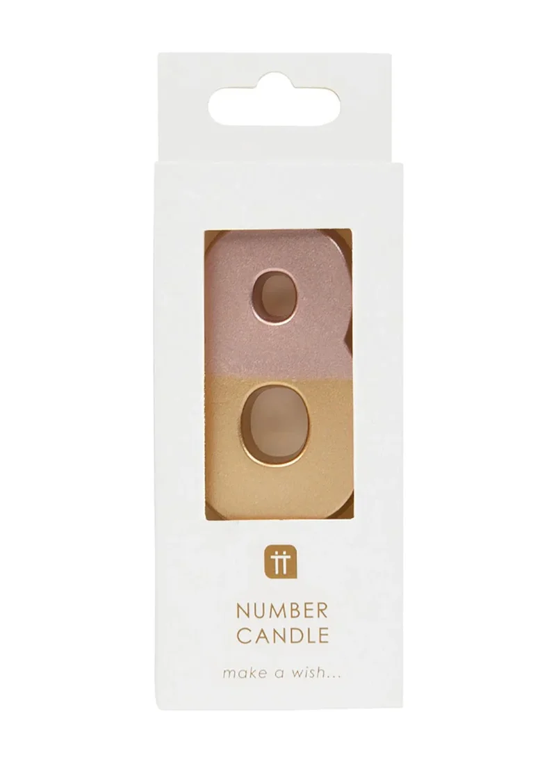 توكينج تيبلز Talking Tables 8 Number Birthday Candles, Rose Gold Number Candle, Candle for Birthday Cake Topper, Anniversary Cake Number Candle. Candle stick for special occasions such as birthday and Anniversary (8 Number Candle, Rose Gold Dipped )