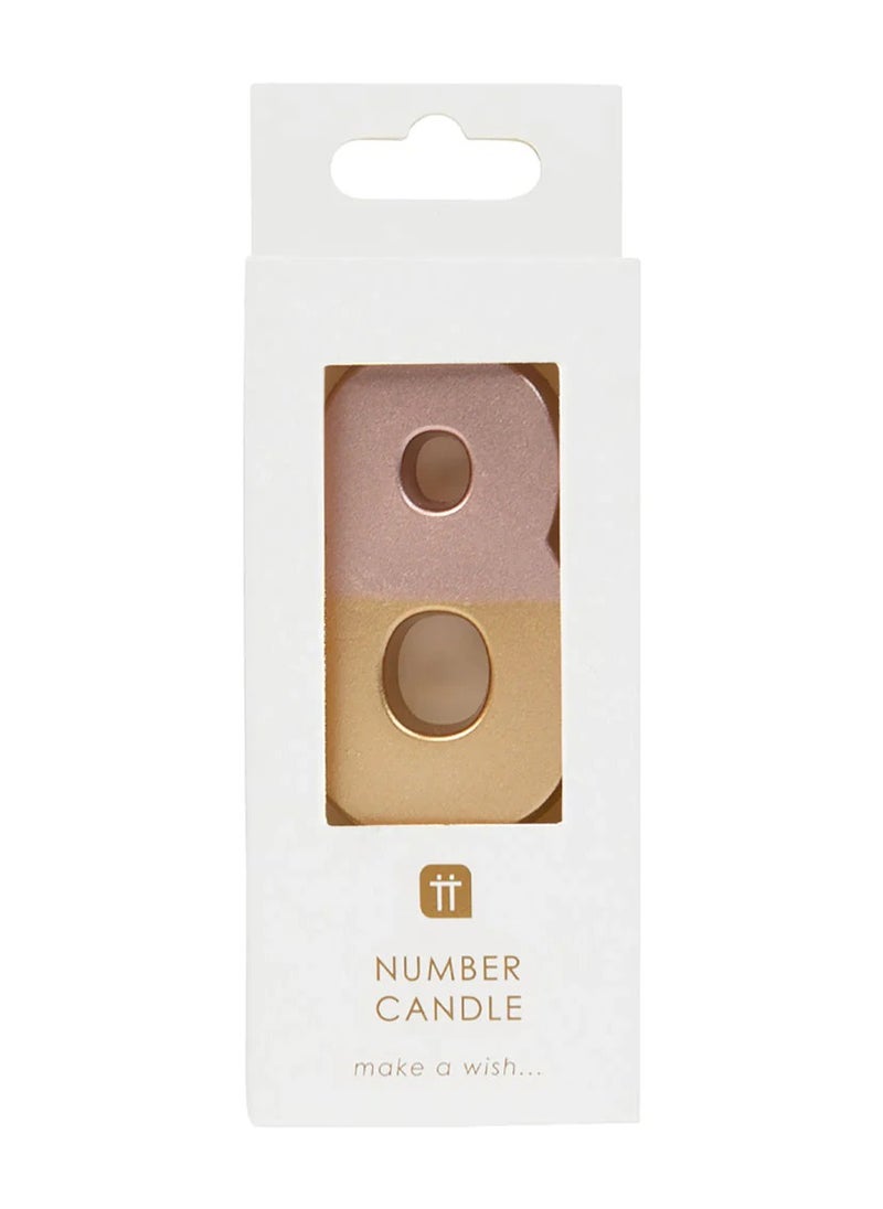 Talking Tables Talking Tables 8 Number Birthday Candles, Rose Gold Number Candle, Candle for Birthday Cake Topper, Anniversary Cake Number Candle. Candle stick for special occasions such as birthday and Anniversary (8 Number Candle, Rose Gold Dipped )  - Image 2