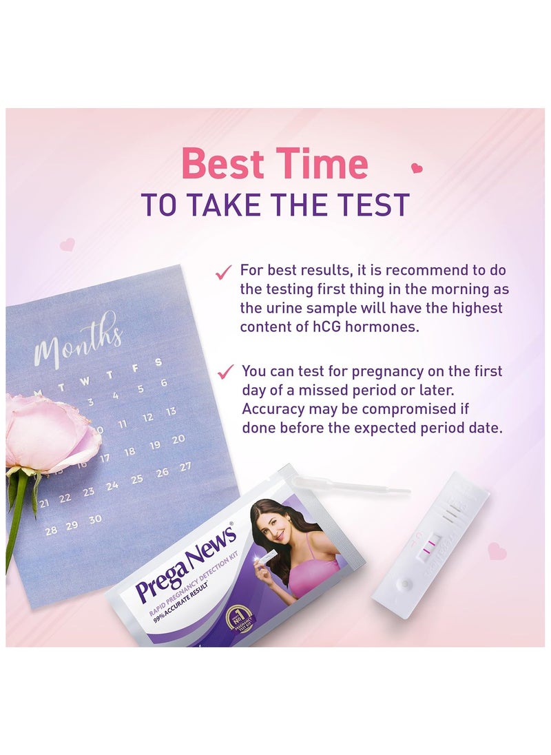 Prega News Pack of 2 One Step Urine HCG Pregnancy Test Kit  - Image 5