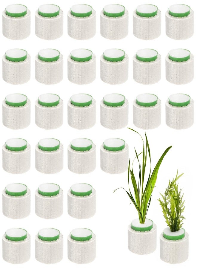 TOPZEA 30 Pack Aquarium Plant Weights, Aquatic Plant Holder Pots Anti-Floating Planters Ceramic Aquatic Plants Fixed Ring Anchors Set for Fish Tank, Pond, Aquarium Landscape Decorations, 1.75"x 1.2" - Image 1