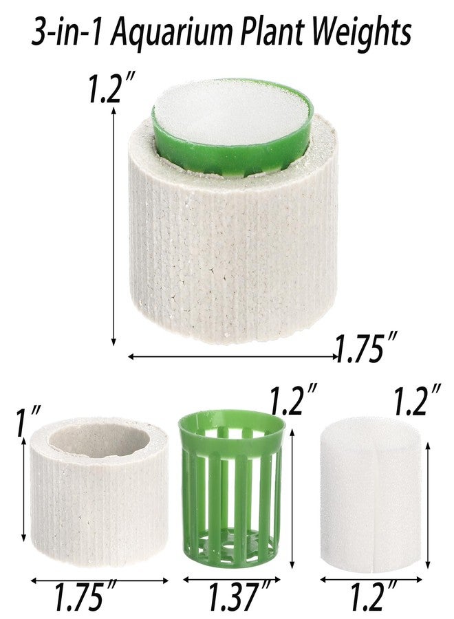 TOPZEA 30 Pack Aquarium Plant Weights, Aquatic Plant Holder Pots Anti-Floating Planters Ceramic Aquatic Plants Fixed Ring Anchors Set for Fish Tank, Pond, Aquarium Landscape Decorations, 1.75"x 1.2" - Image 2
