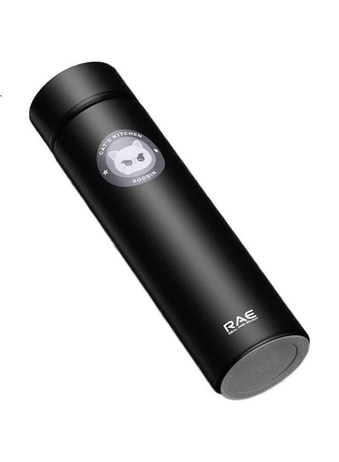 Rae Ran Ye (rae) Ulated Mug, Student Water Bottle, H E Use, 316 Stainless Steel Tea Cup, 500ml, Rishiji, Black, R3688 - Image 1