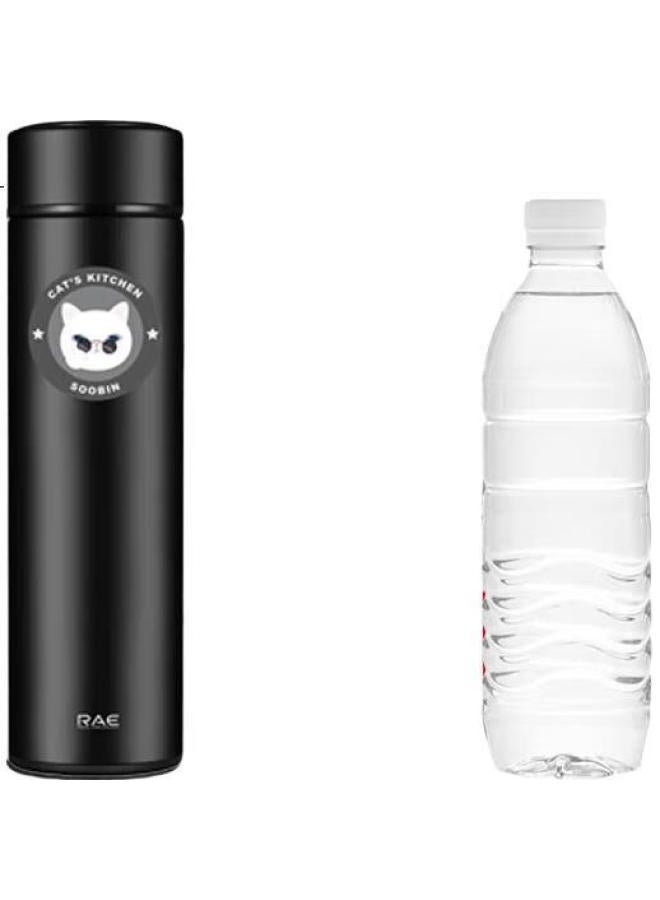 Rae Ran Ye (rae) Ulated Mug, Student Water Bottle, H E Use, 316 Stainless Steel Tea Cup, 500ml, Rishiji, Black, R3688 - Image 2