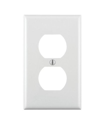 Leviton 1-Gang Duplex Device Receptacle Wallplate, Standard Size, Thermoplastic Nylon, Device Mount, 1 Pack, 80703-W, White - Image 5