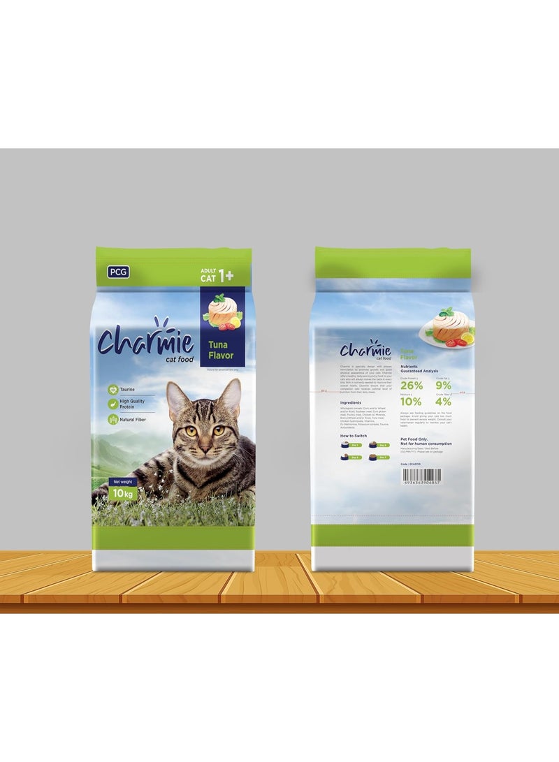 Charmie Dry Cat Food Tuna Flavor - Taurine - Plus Protein - Natural Fiber - Promotes Growth & Good Physical Appearance - 10 kg - Image 4
