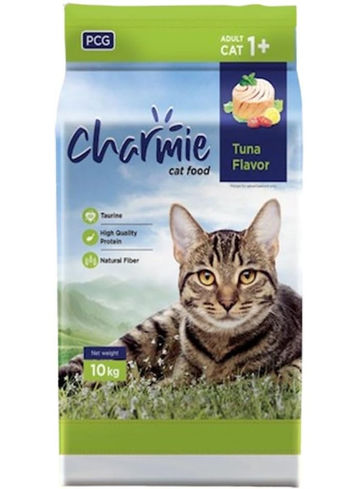 Charmie Dry Cat Food Tuna Flavor - Taurine - Plus Protein - Natural Fiber - Promotes Growth & Good Physical Appearance - 10 kg - Image 1