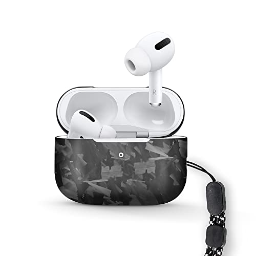 MONOCARBON Real Carbon Fiber Case for Airpods Pro 2nd Generation with Lanyard,AntiScratch Slim Protective Hard Cover for Airpods Pro 2 Compatible with Magsafe Wireless Charging-Forged Matte Black - Image 2