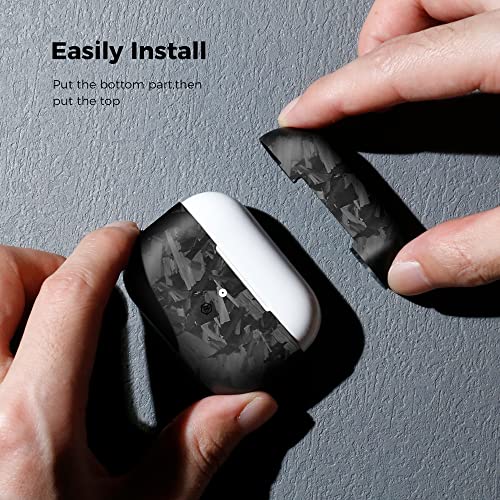 MONOCARBON Real Carbon Fiber Case for Airpods Pro 2nd Generation with Lanyard,AntiScratch Slim Protective Hard Cover for Airpods Pro 2 Compatible with Magsafe Wireless Charging-Forged Matte Black - Image 4