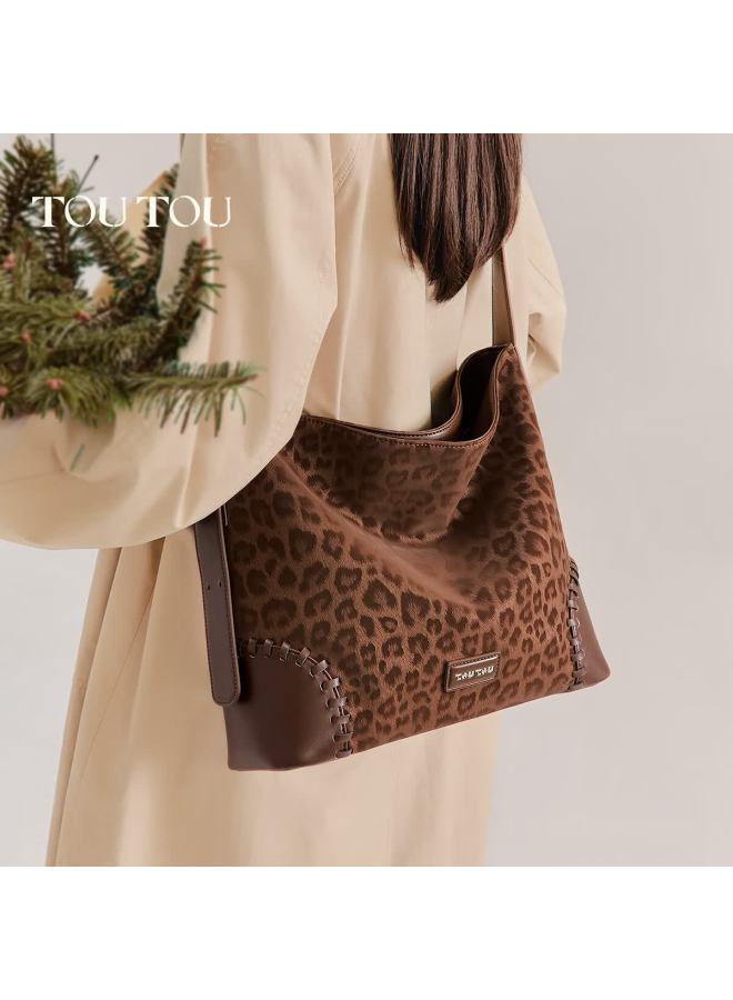 Toutou New Leopard Print Tote Bag Large Shopping Bag Shoulder Crossbody Underarm Bag Birthday Gift For Girlfriend - Image 2