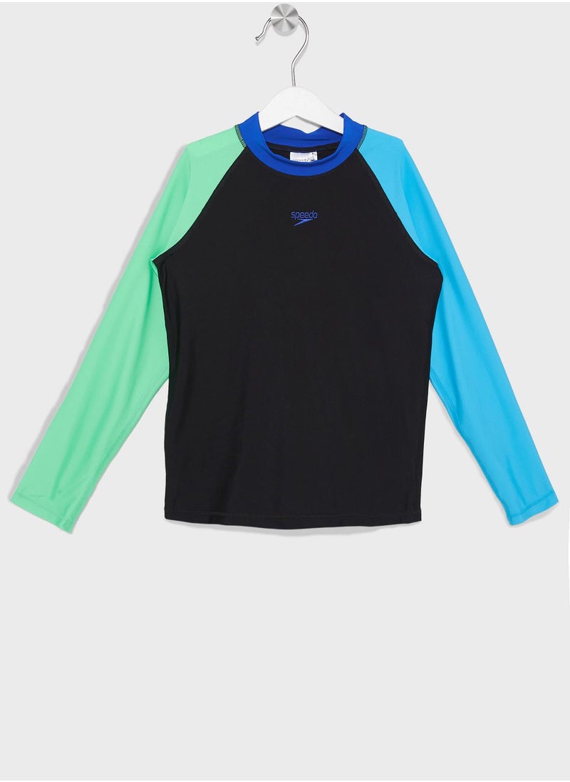 speedo - Kids Colorblock Rash Top & Jammer Set - Image 1