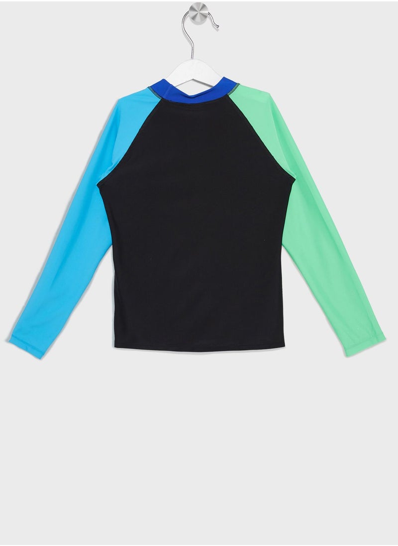 speedo - Kids Colorblock Rash Top & Jammer Set - Image 1