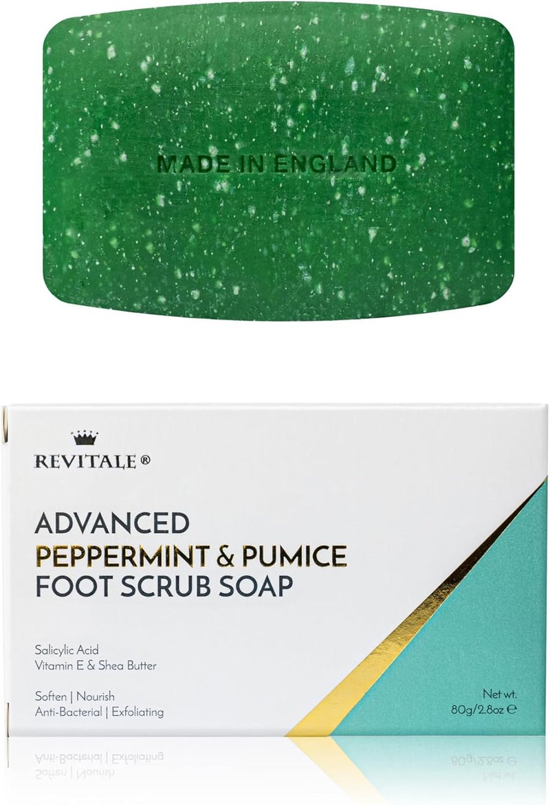 Revitale Advanced Peppermint Pumice Foot Scrub Soap Exfoliating Revitalising Bar for Feet