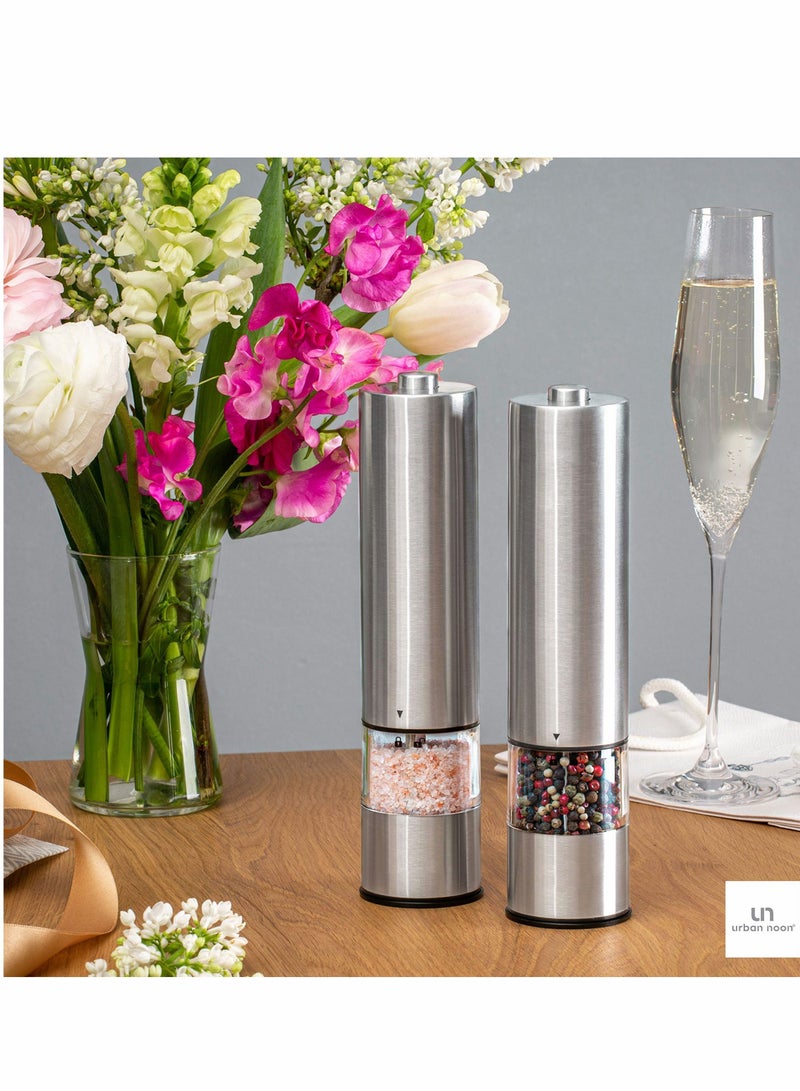 NIBEMINENT 2 PCS Electric Pepper Crushing Machine or Salt Operated with Light at Bottom Gravity Stainless - Image 5