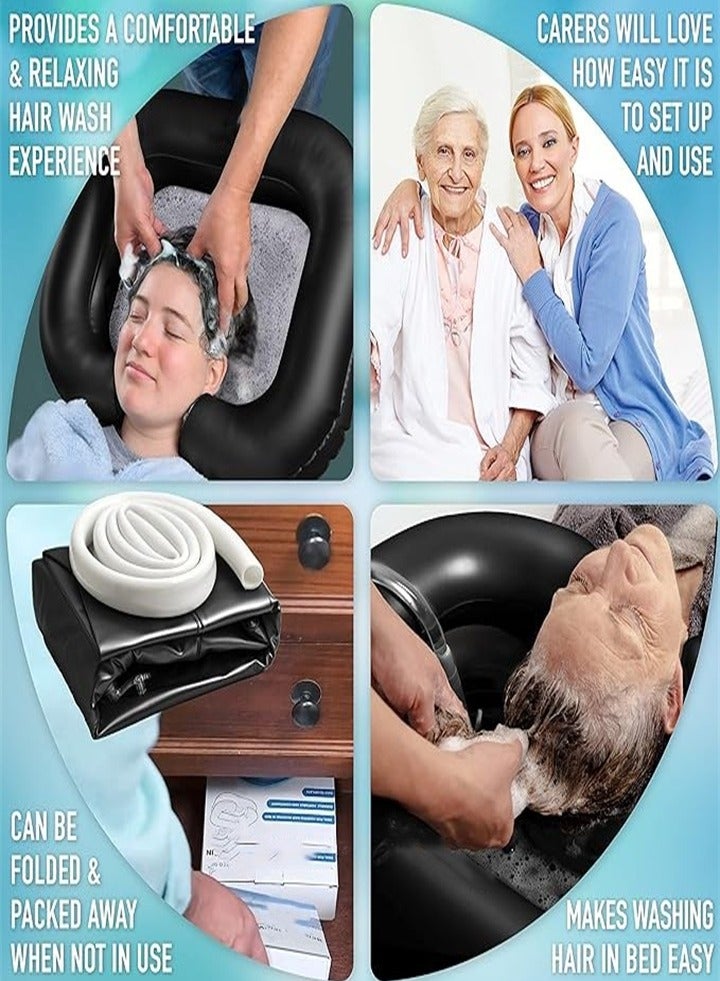 Portable inflatable shampoo basin (black)  - Image 2