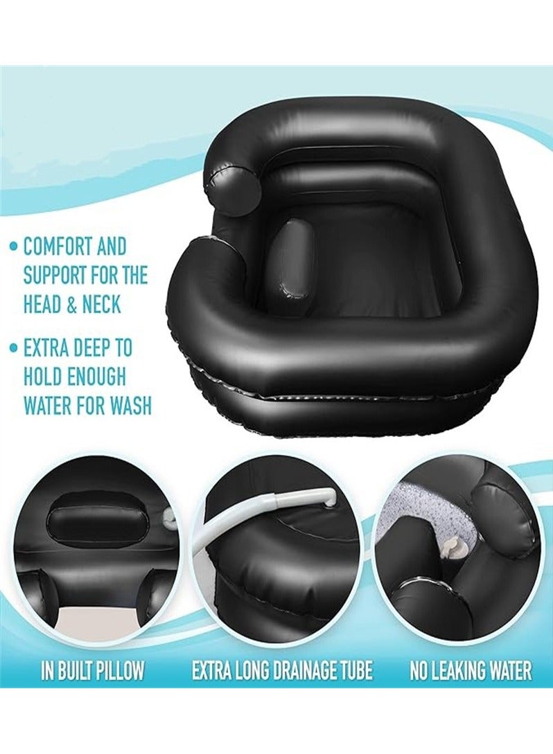Portable inflatable shampoo basin (black)  - Image 3