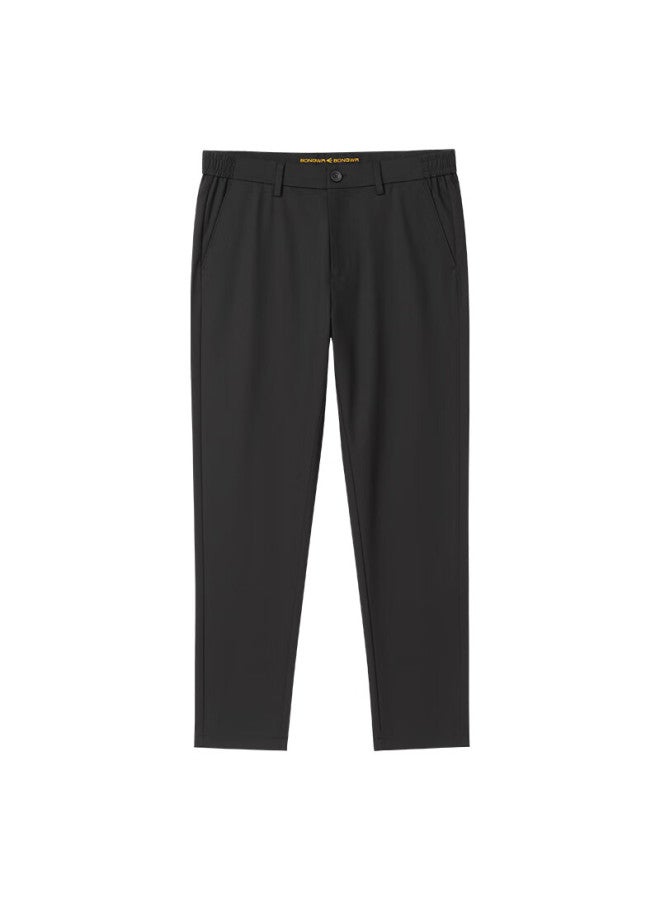 Wendao Business Casual Series New Commuter Versatile Straight-leg Men's Pants K9013, Black Cropped Pants, Size 35