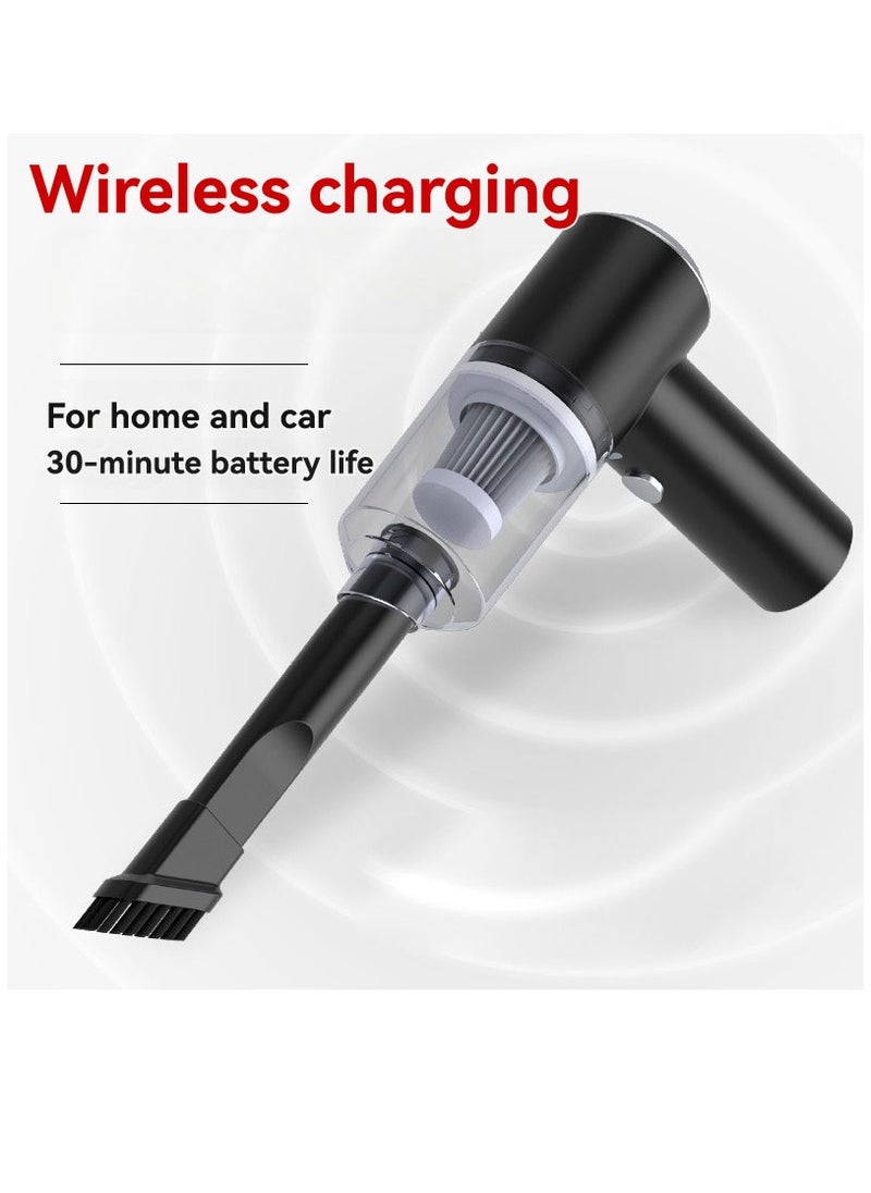 JEEJPV Car home dual-purpose vacuum cleaner wireless portable handheld super powerful vacuum cleaner with large suction power (black)  - Image 1