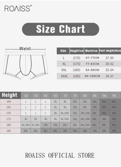 roaiss Set of 4 Men's 95% Cotton Boxer Shorts Breathable Soft Underwear Summer High Stretch Seamless Underwear  - Image 4