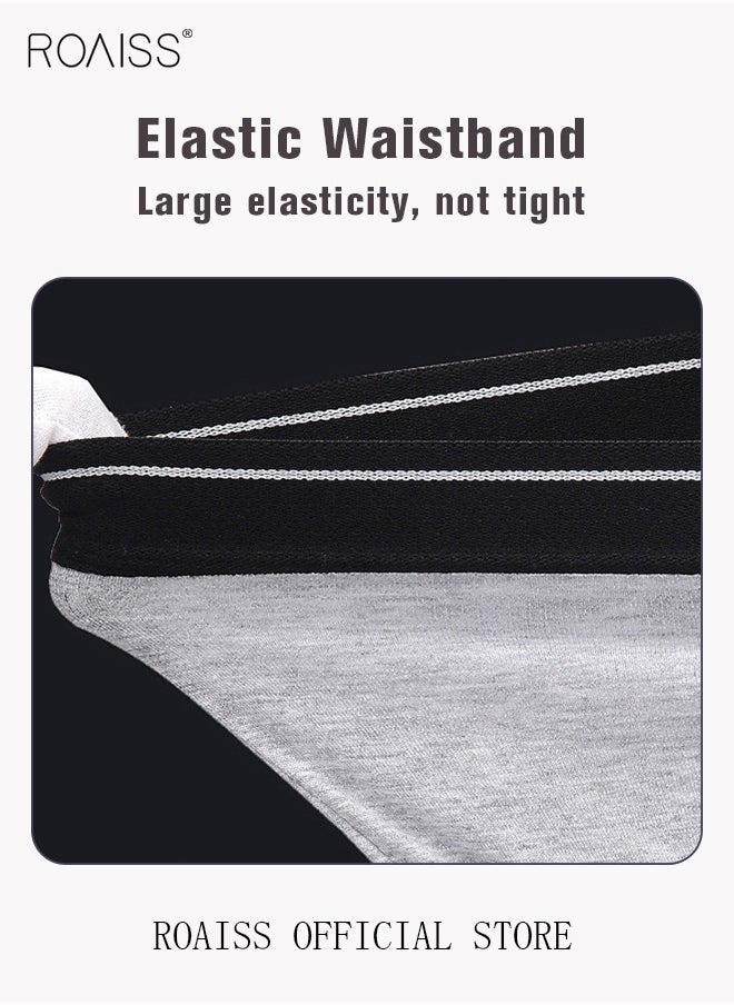 roaiss - Set of 4 Men's 95% Cotton Boxer Shorts Breathable Soft Underwear Summer High Stretch Seamless Underwear - Image 1
