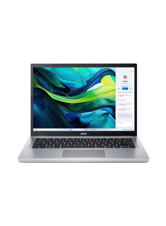 Acer Aspire Go 15 Laptop, 15.6" FHD Display, AMD Ryzen 7 7730U, 16GB RAM, 512GB SSD, AMD Radeon Graphics, ENG Keyboard, Silver English Pure Silver - Image 1