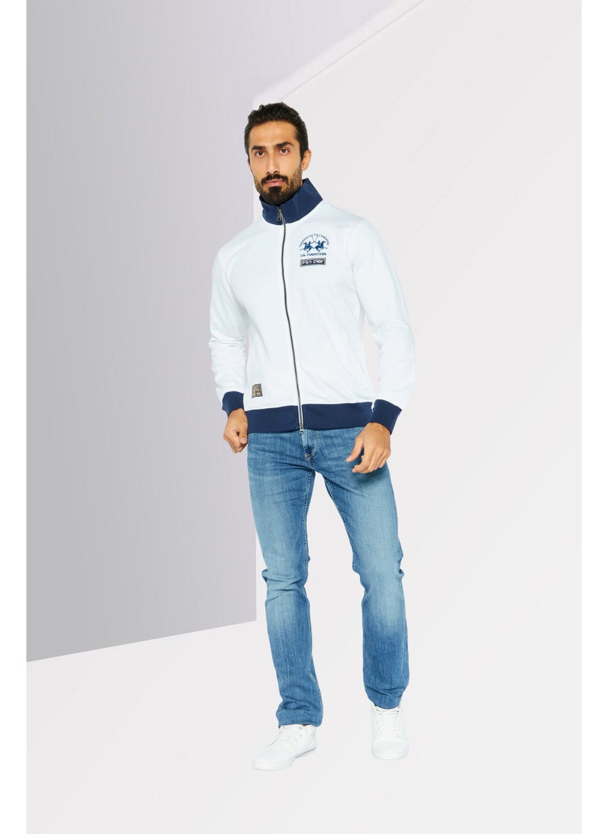 La Martina Men Mock Neck Long Sleeves Embroidered Logo Sweatshirt, Navy  - Image 2