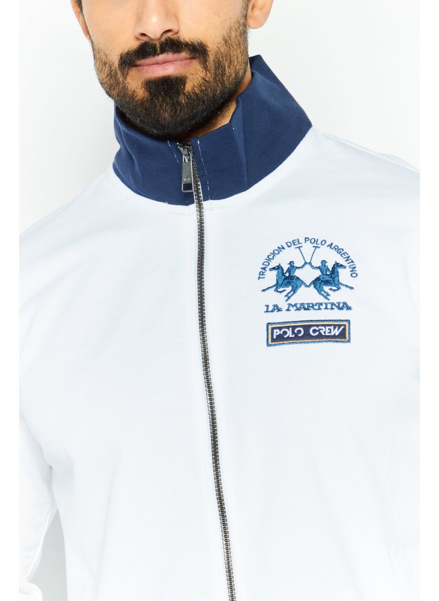 La Martina Men Mock Neck Long Sleeves Embroidered Logo Sweatshirt, Navy  - Image 3