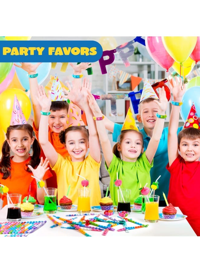 Kids Party Favors Pop Fidget Toys Bulk Its 6 Packs Fidget Bracelet It Birthday Party Favors for Goodie Bags Stuffers for Kids Classroom Prizes Poppers End of Year Student Gifts Girls Boys Trinkets (Random Colors) - Image 5