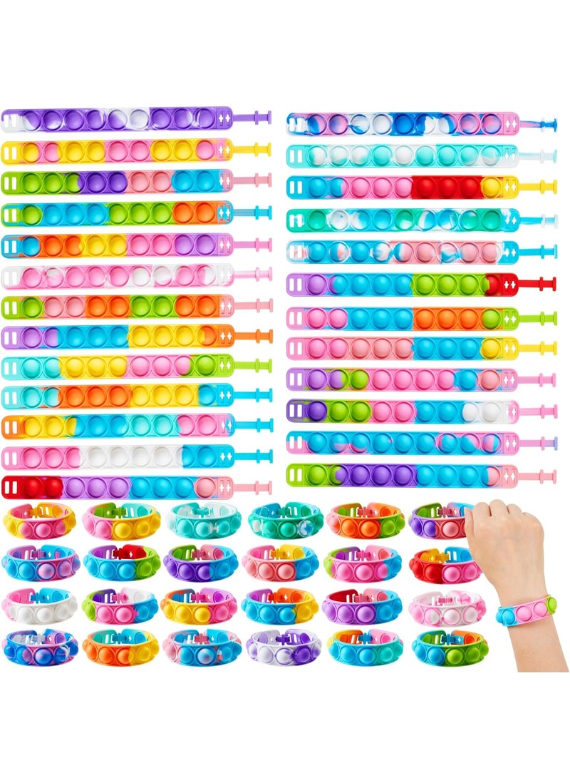 Kids Party Favors Pop Fidget Toys Bulk Its 6 Packs Fidget Bracelet It Birthday Party Favors for Goodie Bags Stuffers for Kids Classroom Prizes Poppers End of Year Student Gifts Girls Boys Trinkets (Random Colors) - Image 1