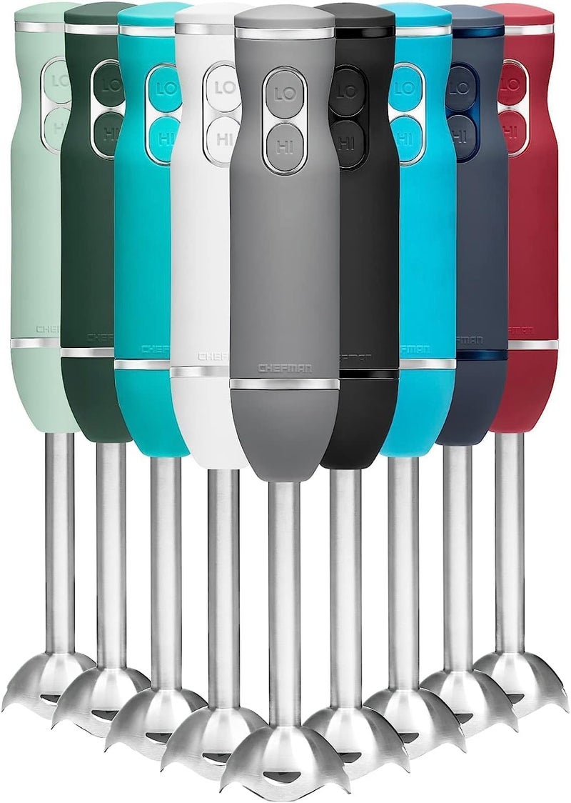 Chefman Immersion Stick Hand Blender with Stainless Steel Blades, Powerful Electric Ice Crushing 2-Speed Control Handheld Food Mixer, Purees, Smoothies, Shakes, Sauces & Soups, Grey - Image 1