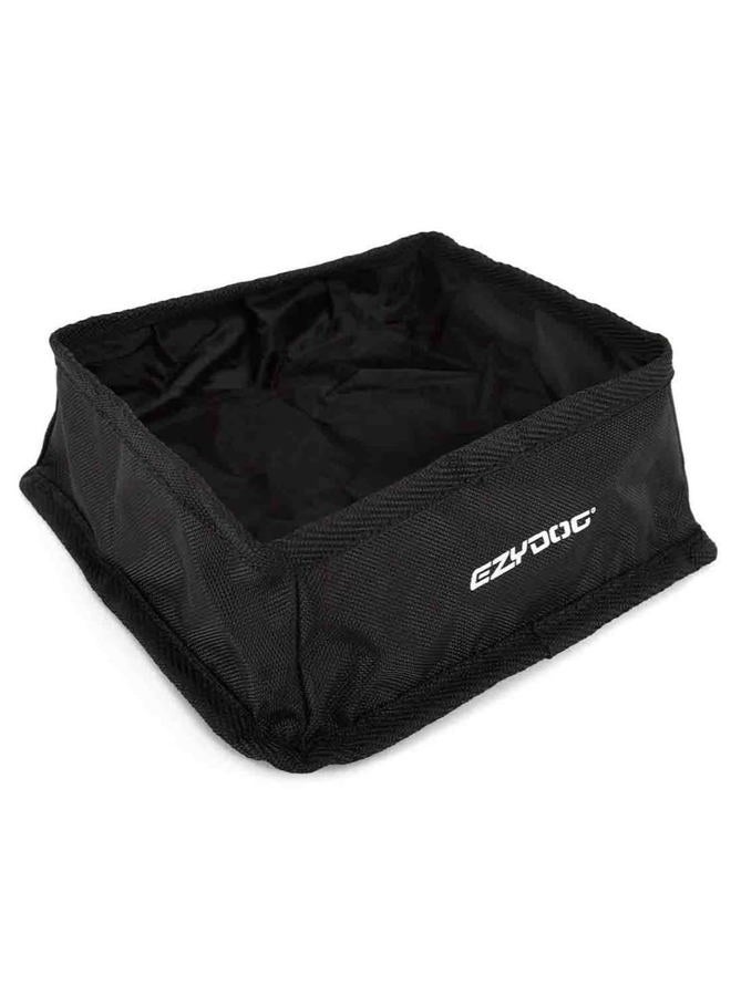 EzyDog Fold-A-Bowl Portable Dog Bowl - Leak Proof Design and Folds Flat for Easy Transport - Storage Bag Includes Clip for Attachment While Walking, Hiking, and Running (Black, Small) - Image 1
