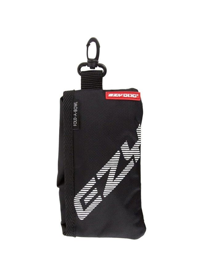 EzyDog Fold-A-Bowl Portable Dog Bowl - Leak Proof Design and Folds Flat for Easy Transport - Storage Bag Includes Clip for Attachment While Walking, Hiking, and Running (Black, Small) - Image 4