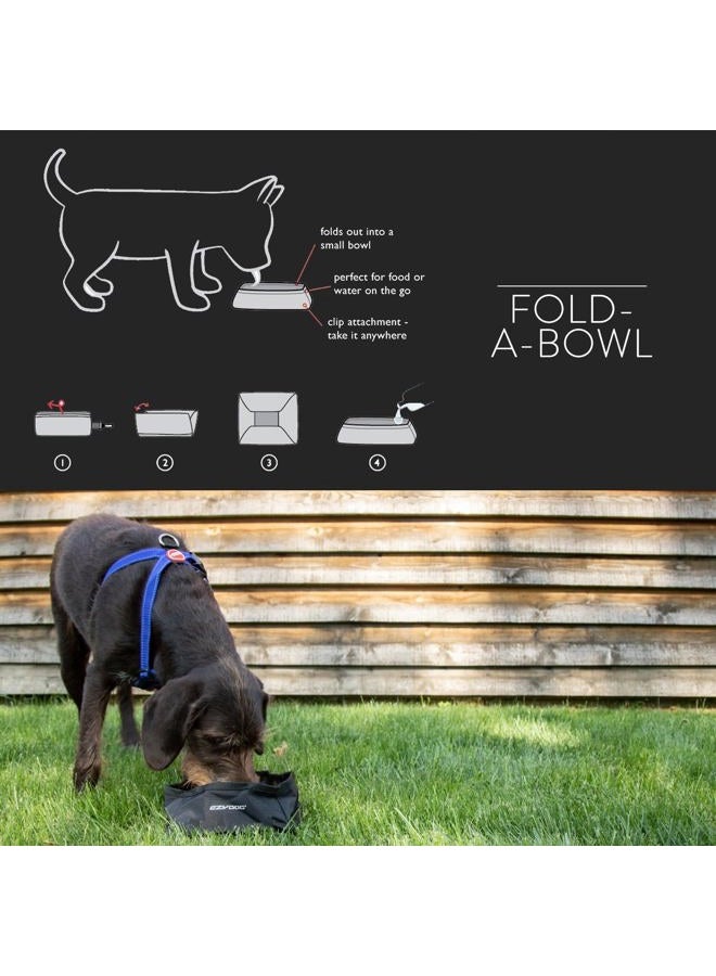 EzyDog Fold-A-Bowl Portable Dog Bowl - Leak Proof Design and Folds Flat for Easy Transport - Storage Bag Includes Clip for Attachment While Walking, Hiking, and Running (Black, Small) - Image 3