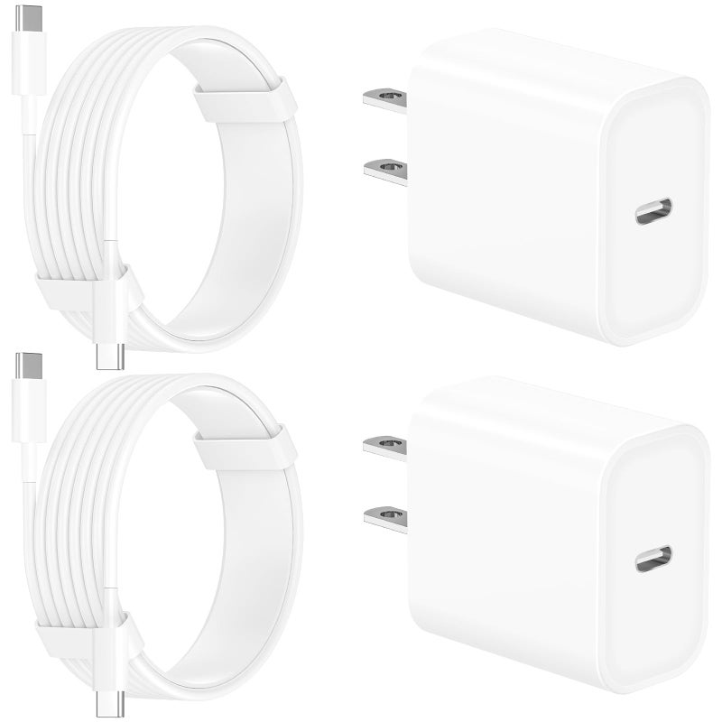Linocell [Apple MFi Certified] iPhone 17 Charger Fast Charging, Linocell 4Pack 20W USB C Charger Dynamic Power Adapter Type C Wall Chargers + 6FT Type C Cord for iPhone 17/17 Pro/17 Pro Max/16/15/iPad/AirPods - Image 1