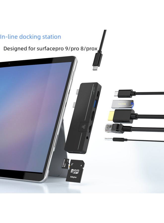 Rocketek For Microsoft Surface Pro9/8/x Docking Station With Mesh Port Pd Charging Type-c Computer Docking Hub - Image 2