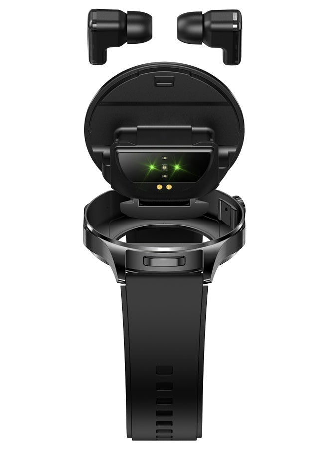 رولستيمي ساعة ذكية رياضية للرجال مقاومة للماء مع سماعة رأس لاسلكية مدمجة لمراقبة الصحة وضع متعدد الرياضات ، ومناسبة لعشاق الرياضة في الهواء الطلق (شريط أسود) - Image 1