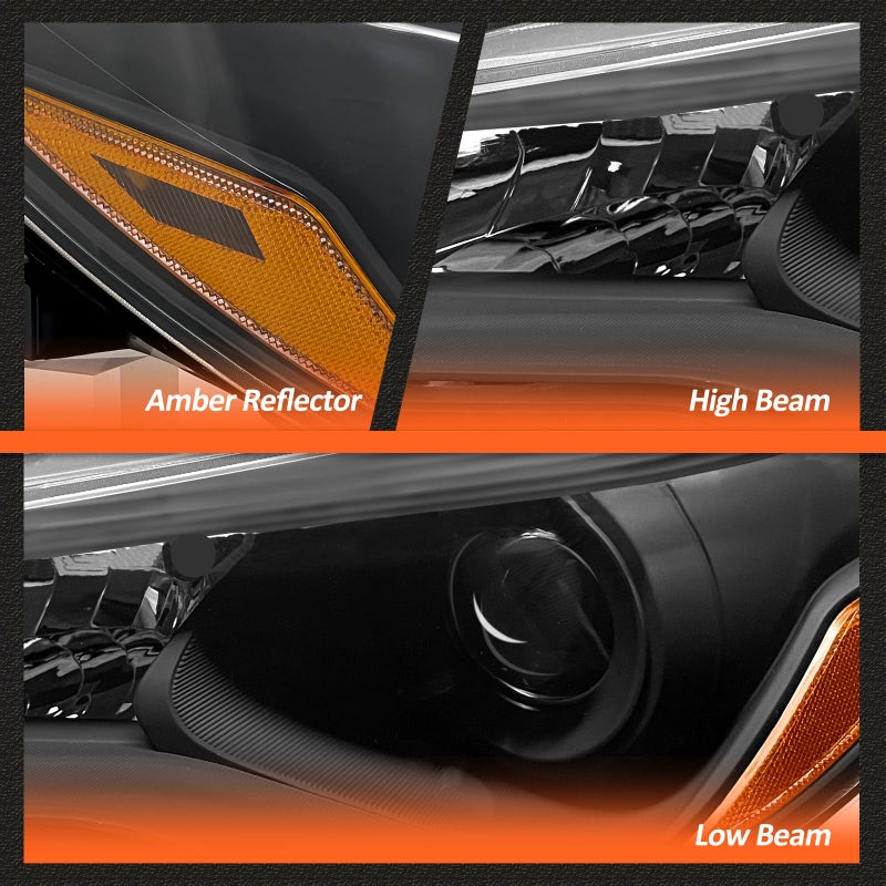 AXLAHA Headlights Assembly for 2015-2017 Toyota Camry Black Housing Amber Reflector Headlamp Replacement Driver and Passenger Side - Image 5
